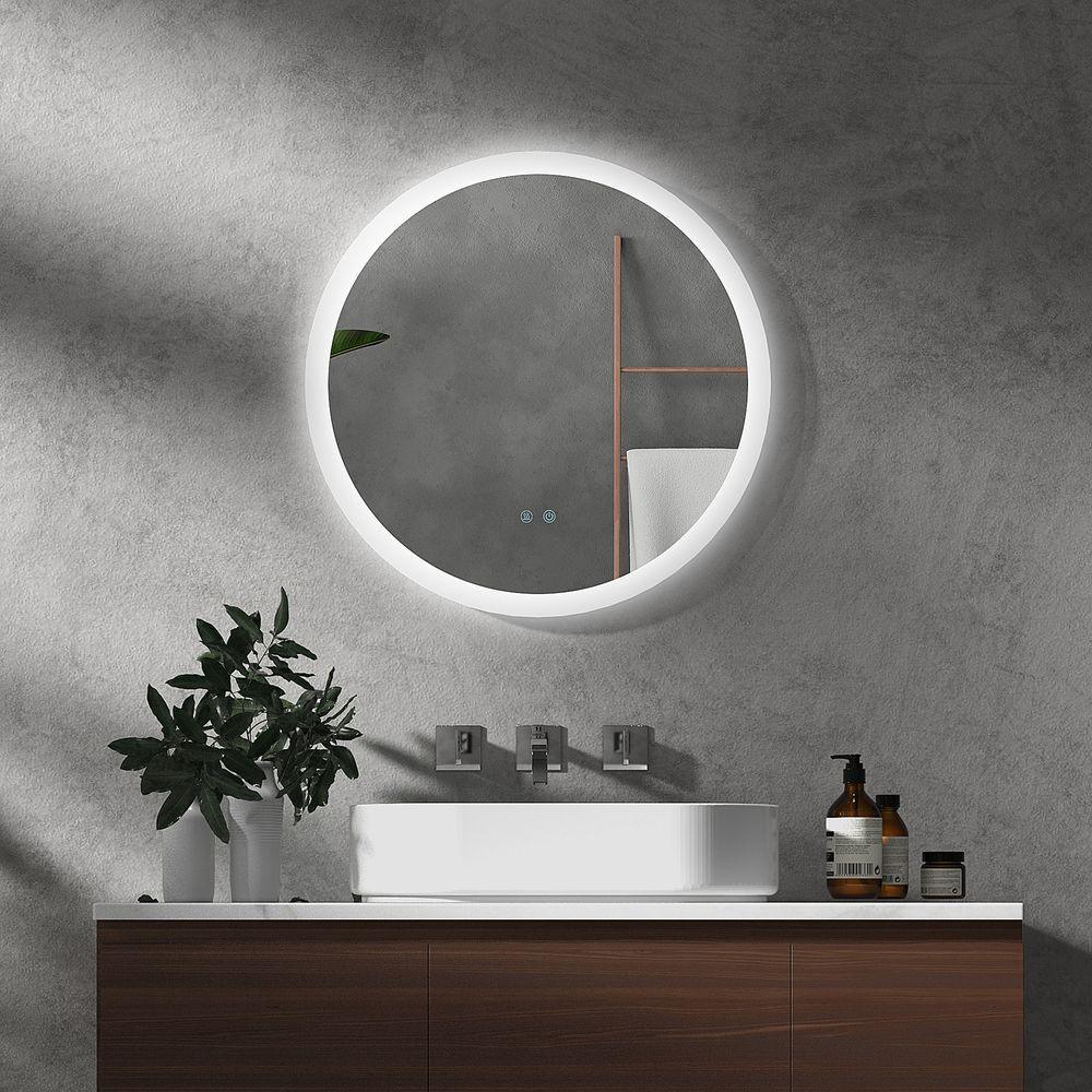 kleankin Illuminated Bathroom Mirror with LED Lights, 3 Colours, Defogging Film kleankin