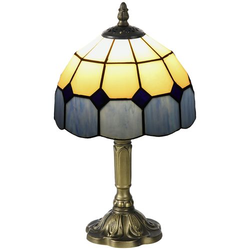 HOMCOM Antique Table Lamp, for Bedroom Bedside, Bulb not Included, Blue AIYAPLAY