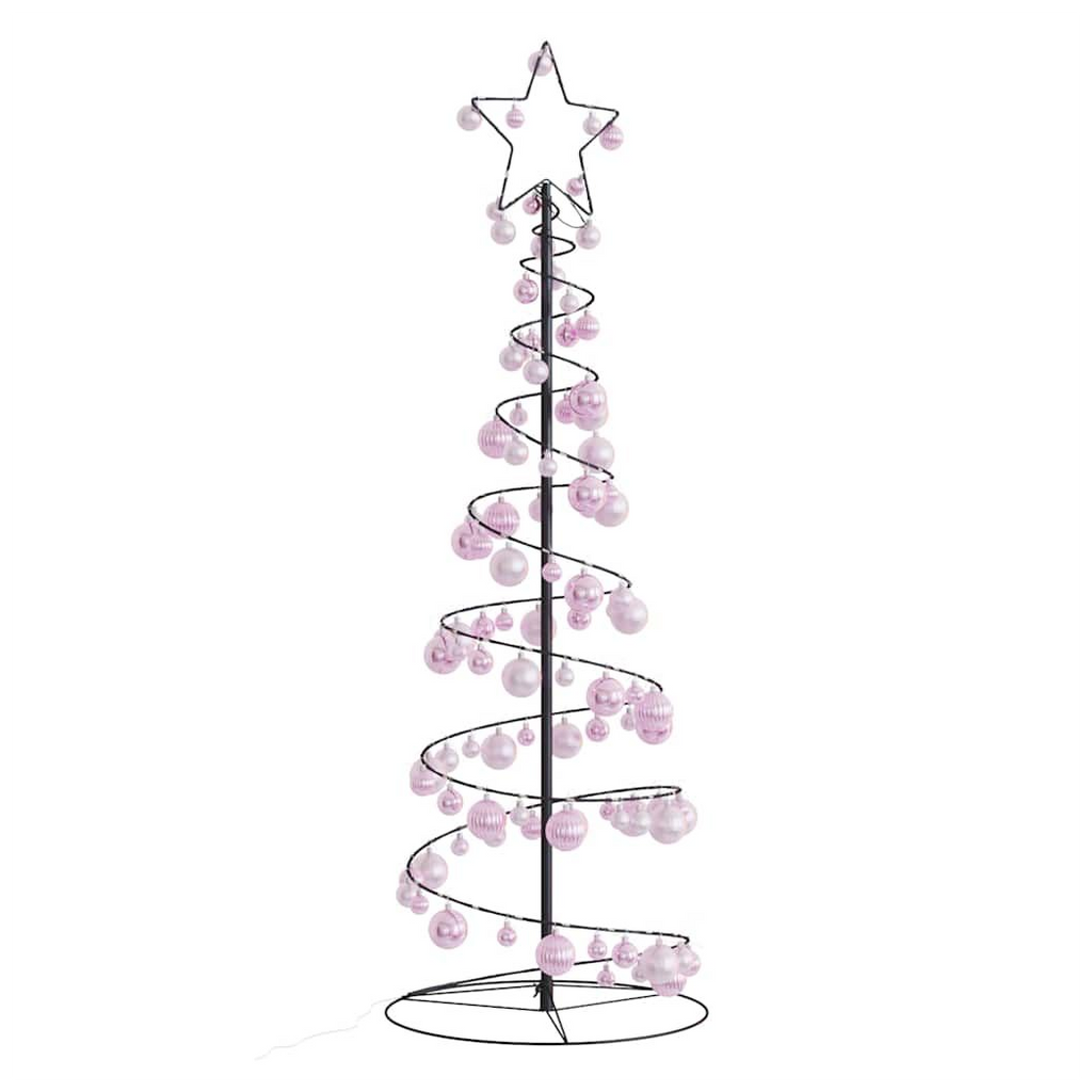 vidaXL Christmas Tree Light Cone with Baubles 100 LEDs Warm White 150 cm vidaXL