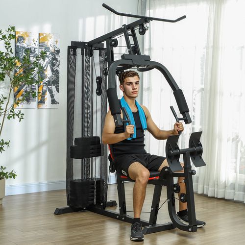 SPORTNOW Home Gym Machine Compact Multi Gym with 45kg Weight Stack SPORTNOW