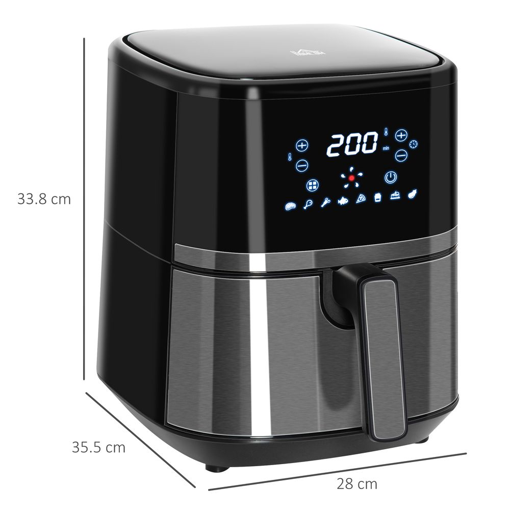 Air Fryer 4.5L 1500W with Digital Display Rapid Air Circulation Timer HOMCOM Unbranded