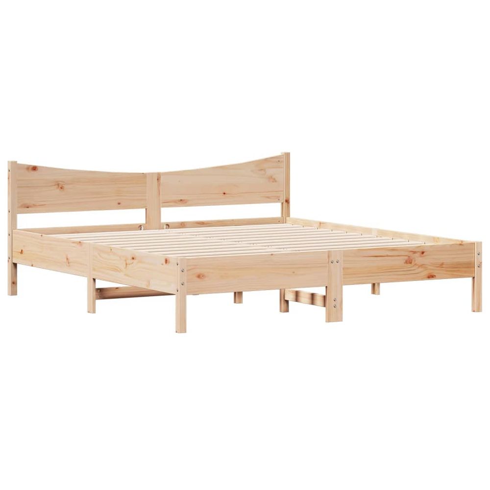 vidaXL Bed Frame with Headboard 200x200 cm Solid Wood Pine vidaXL