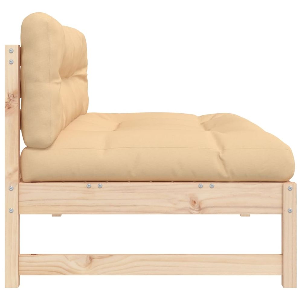 vidaXL Middle Sofa 120x80 cm Solid Wood Pine vidaXL