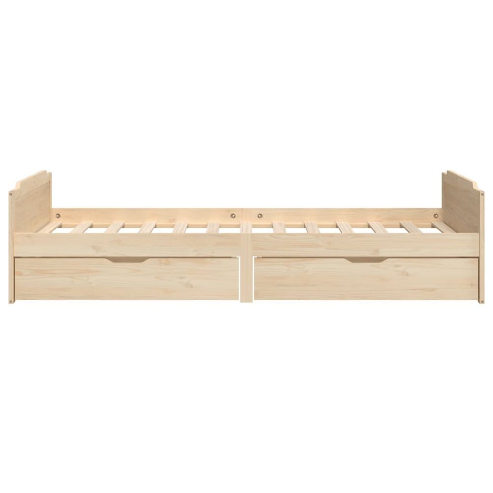 vidaXL Bed Frame with Drawers Solid Wood Pine 90x200 cm vidaXL