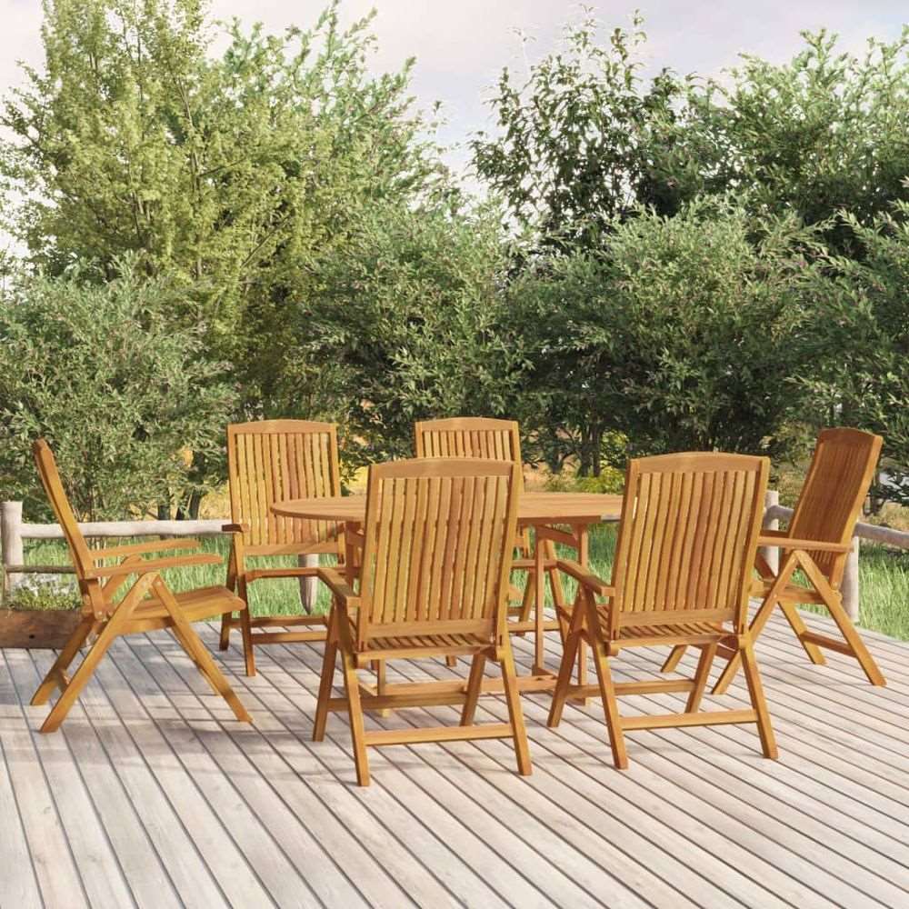 vidaXL Reclining Garden Chair 2 pcs Solid Wood Teak 6 vidaXL