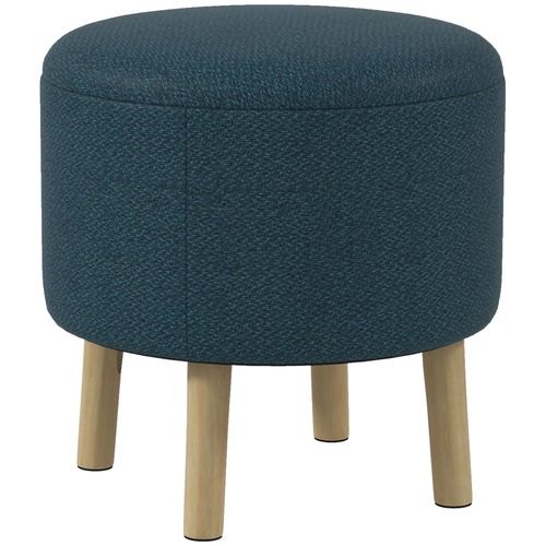 HOMCOM Storage Ottoman, Round Stool Chair with Cushioned Top, Hidden Space HOMCOM