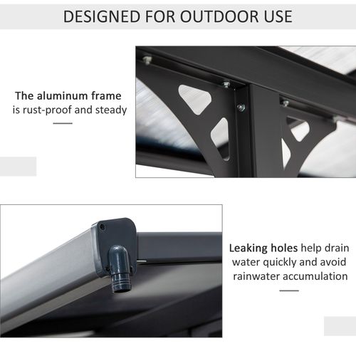 Outdoor Patio Gazebo Pergola, Aluminum Post, 4.35x3m Mounted on the Wall Roof Outsunny