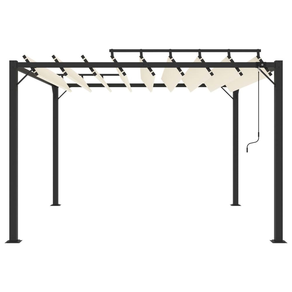 vidaXL Gazebo with Louvered Roof 3x3 m Cream Fabric and Aluminium vidaXL