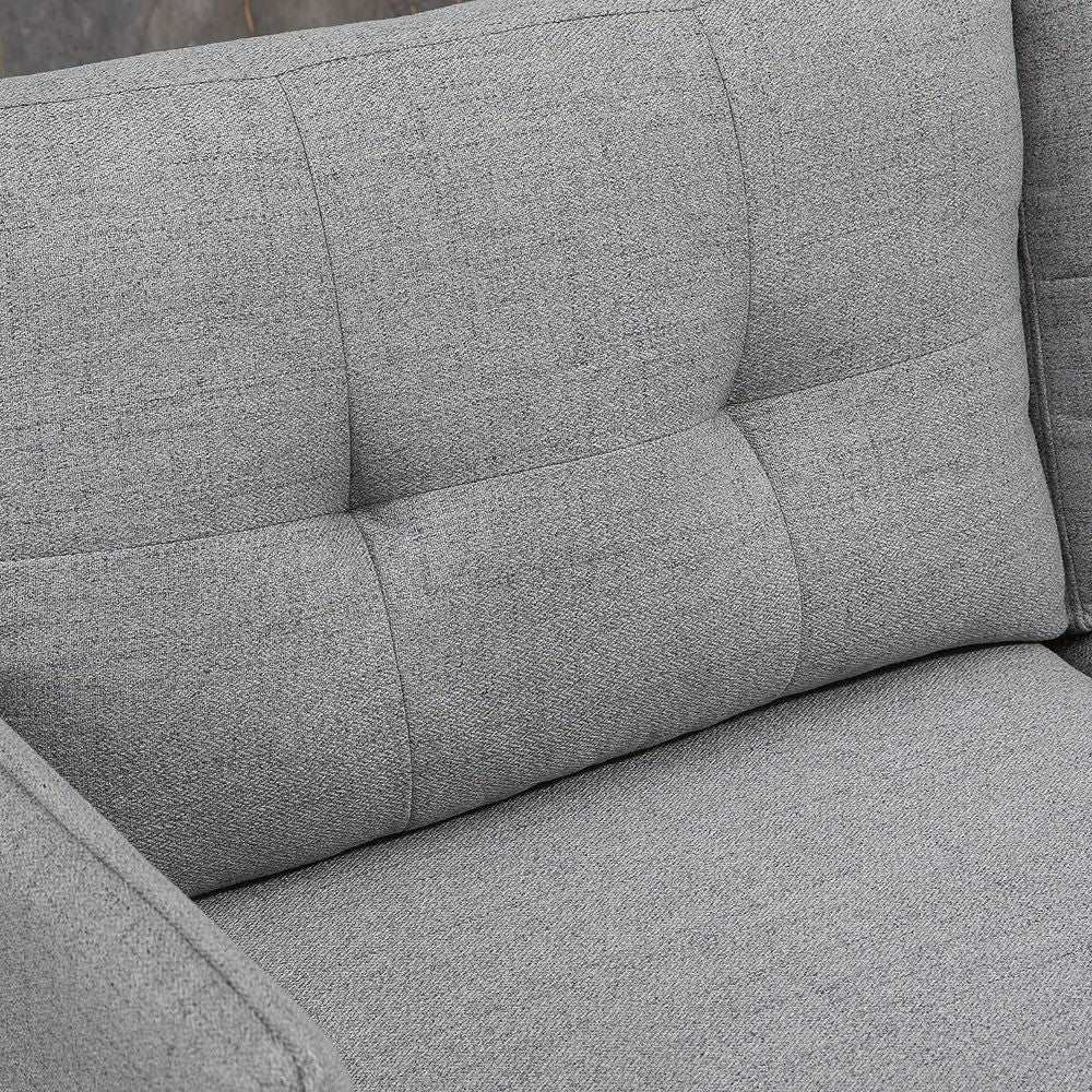 HOMCOM Modern Upholstered Two Seater Sofa for Bedroom Living Room Grey HOMCOM