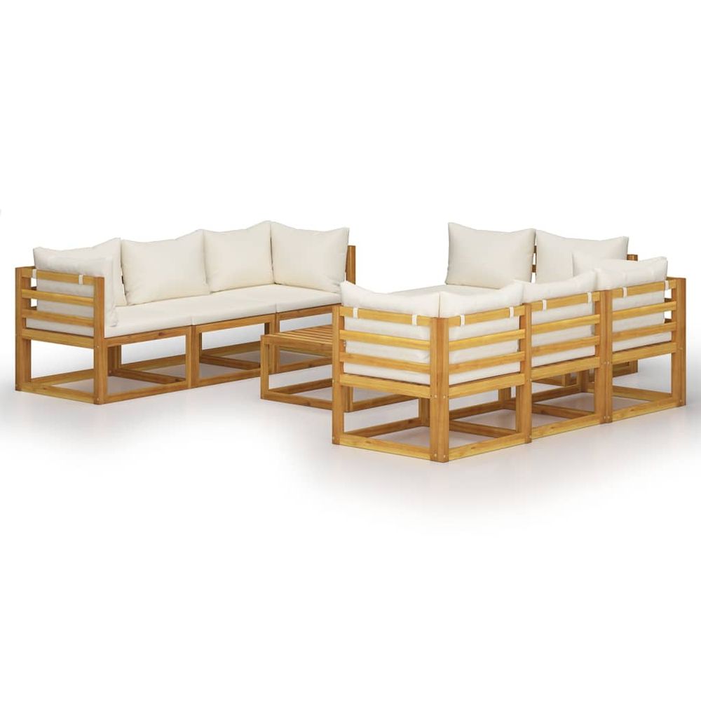 vidaXL 9 Piece Garden Lounge Set with Cushions Solid Wood Acacia vidaXL