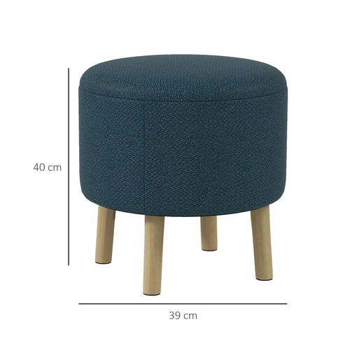 HOMCOM Storage Ottoman, Round Stool Chair with Cushioned Top, Hidden Space HOMCOM