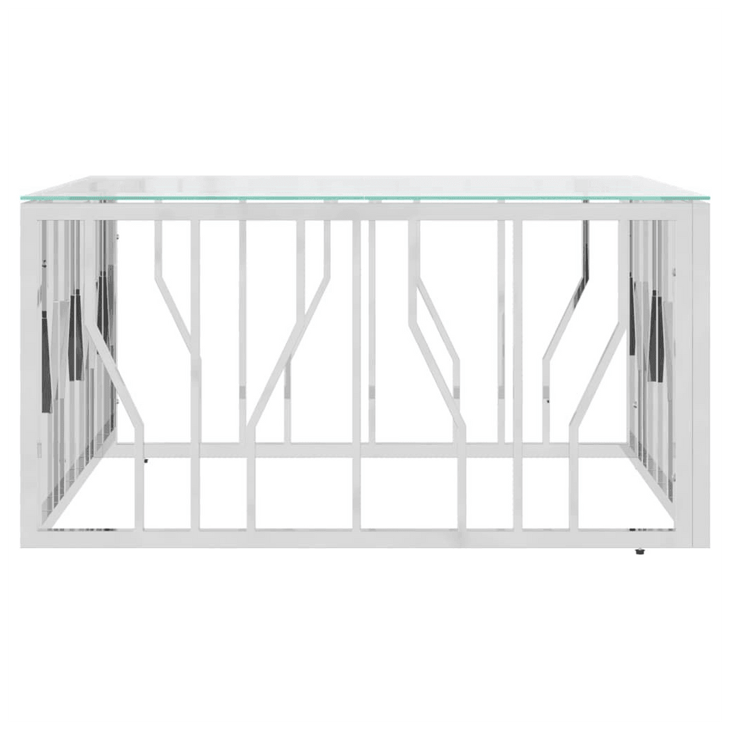 vidaXL Coffee Table 80x80x40 cm Stainless Steel and Glass vidaXL