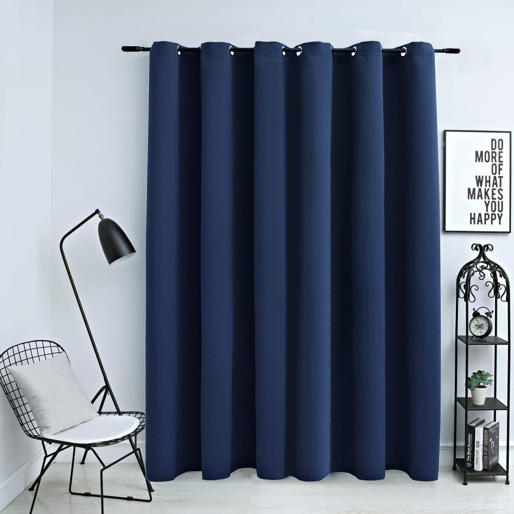 vidaXL Blackout Curtain with Metal Rings Black 290x245 cm vidaXL