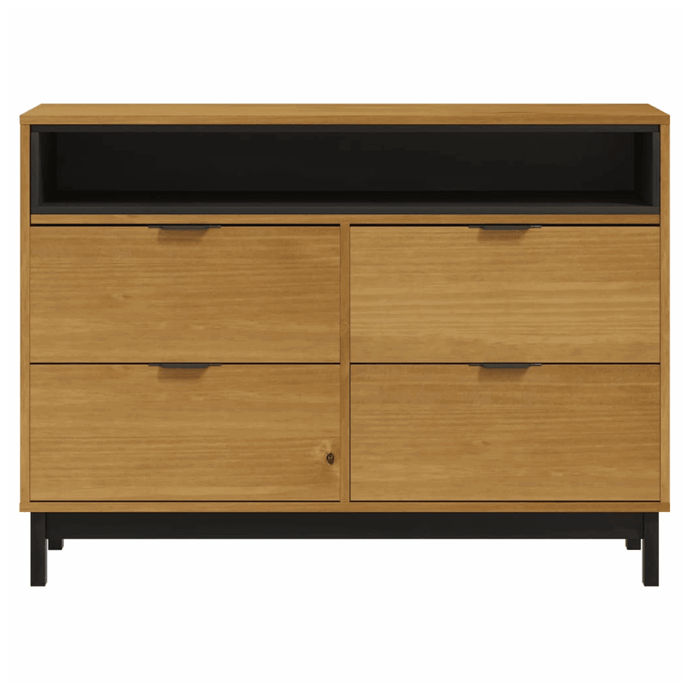 vidaXL Drawer Cabinet FLAM 110x40x80 cm Solid Wood Pine vidaXL