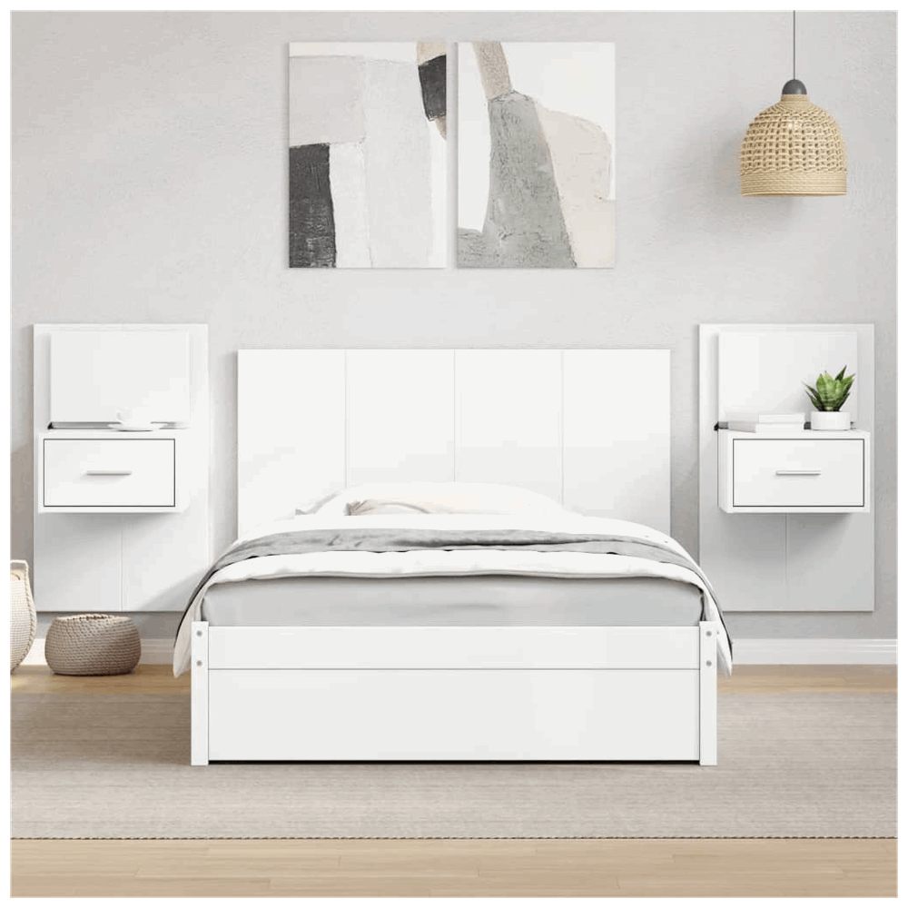 vidaXL Bed Headboard with Cabinets White 120 cm Engineered Wood