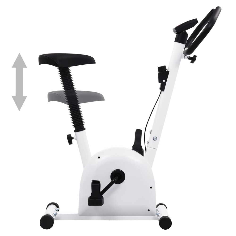 vidaXL Exercise Bike with Belt Resistance White vidaXL