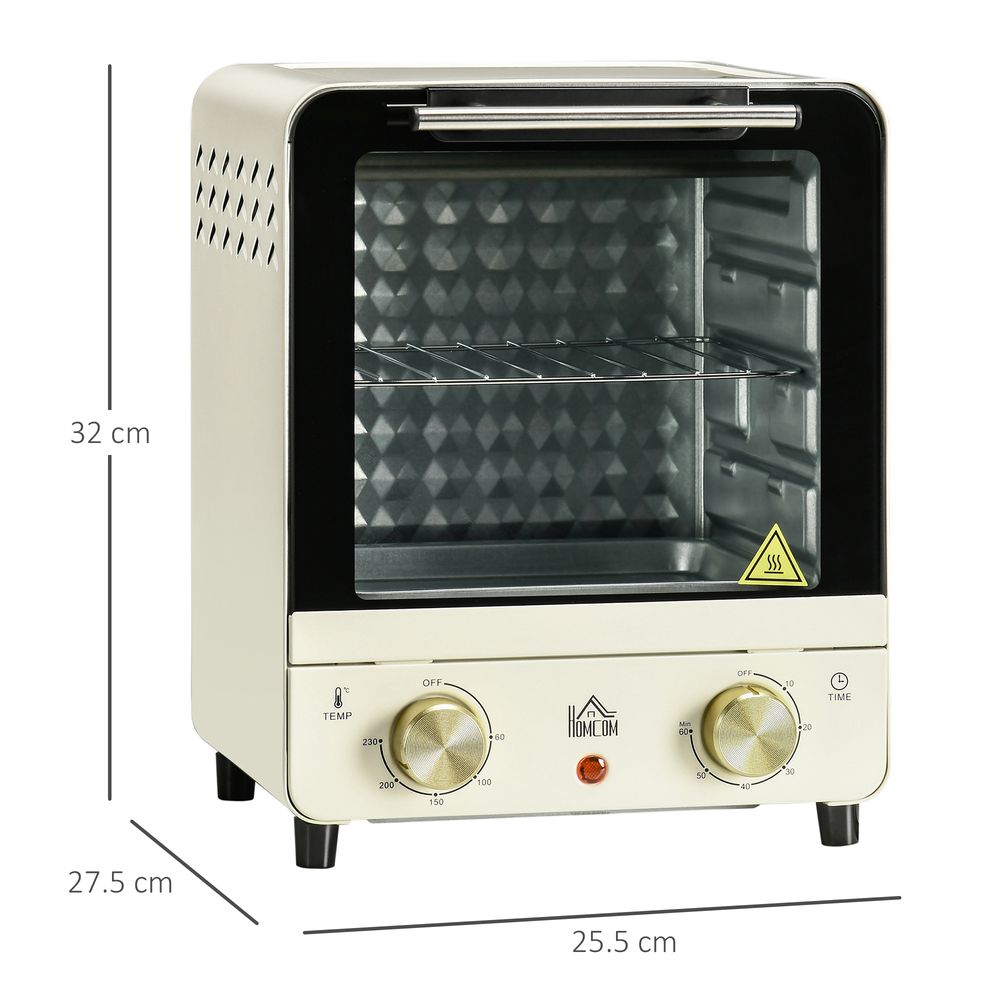 HOMCOM Convection Mini Oven Toaster Oven with Baking Tray Wire Rack Crumb Tray HOMCOM