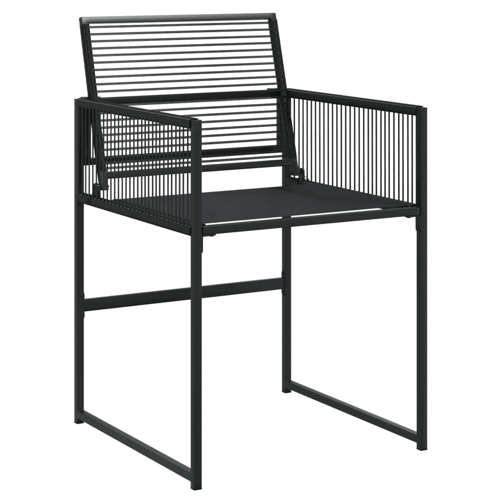 vidaXL 17 Piece Garden Dining Set Black Poly Rattan vidaXL