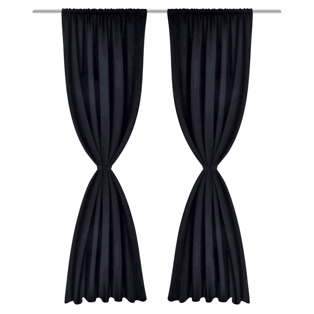 2 pcs Black Slot-Headed Blackout Curtains 135 x 245 cm vidaXL