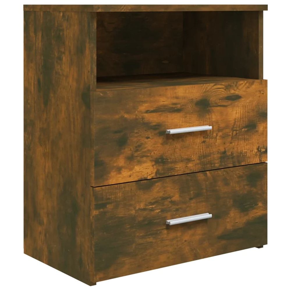 vidaXL Bed Cabinet Smoked Oak 50x32x60 cm vidaXL