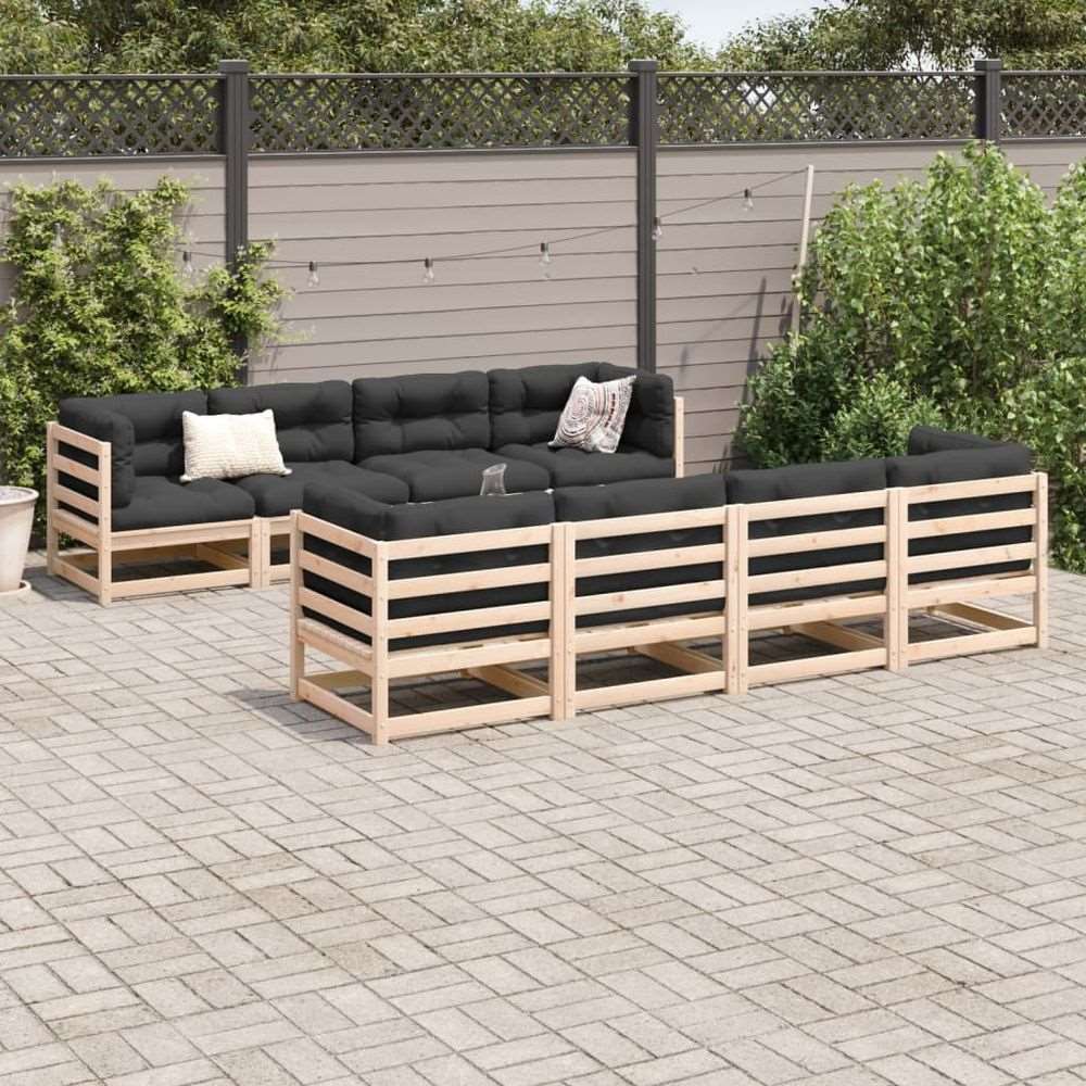 vidaXL 9 Piece Garden Sofa Set Solid Wood Pine vidaXL