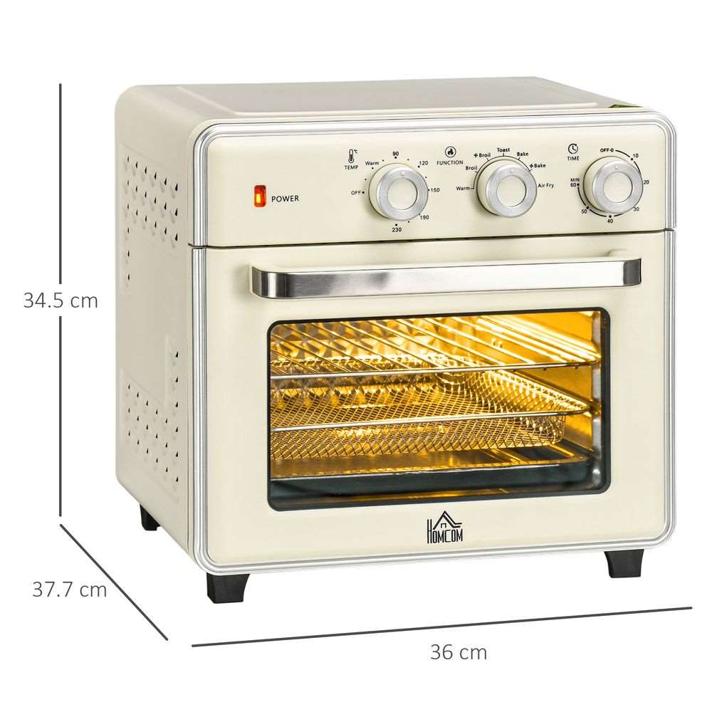 HOMCOM 7-in-1 Toaster Oven 4-Slice w/ 60-min Timer Adjustable Thermostat 1400W HOMCOM