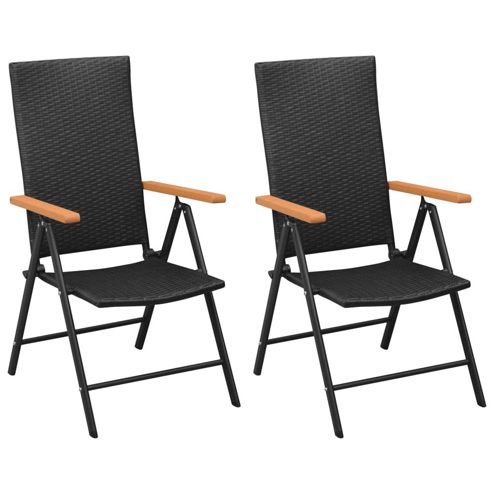 vidaXL 3 Piece Garden Dining Set Black and Brown vidaXL