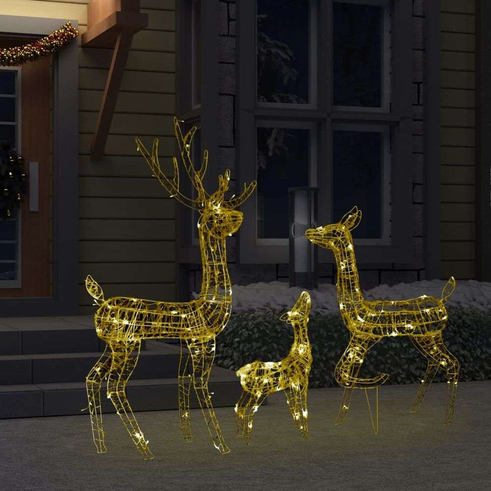 vidaXL Acrylic Reindeer Family Christmas Decoration 300 LED Warm White vidaXL