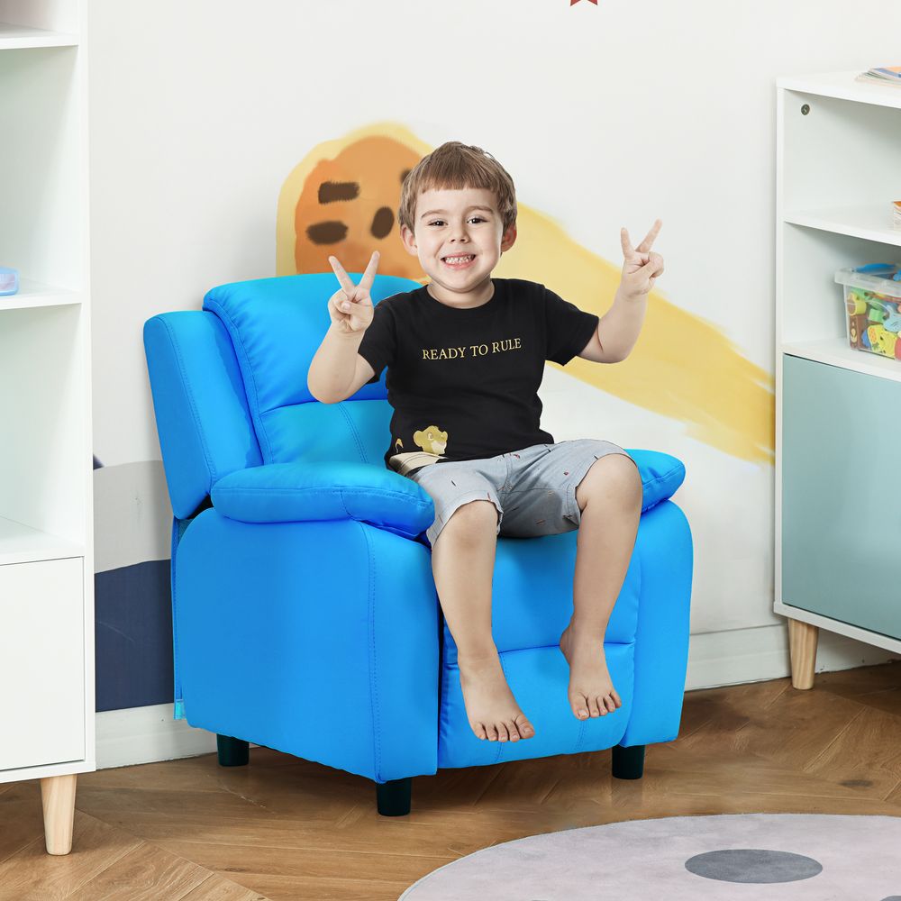 Kids Recliner Armchair Game Chair Sofa Children Seat In PU Leather HOMCOM