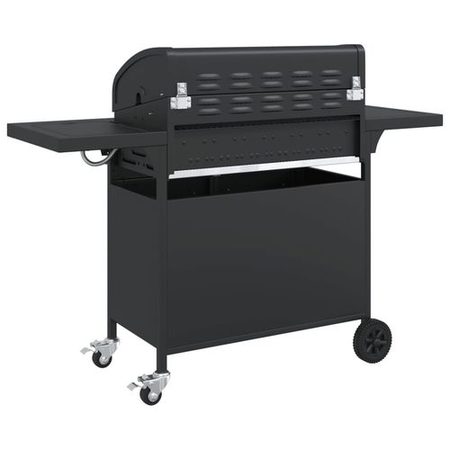 vidaXL Gas BBQ Grill with 7 Burners Black Powder-coated Steel vidaXL