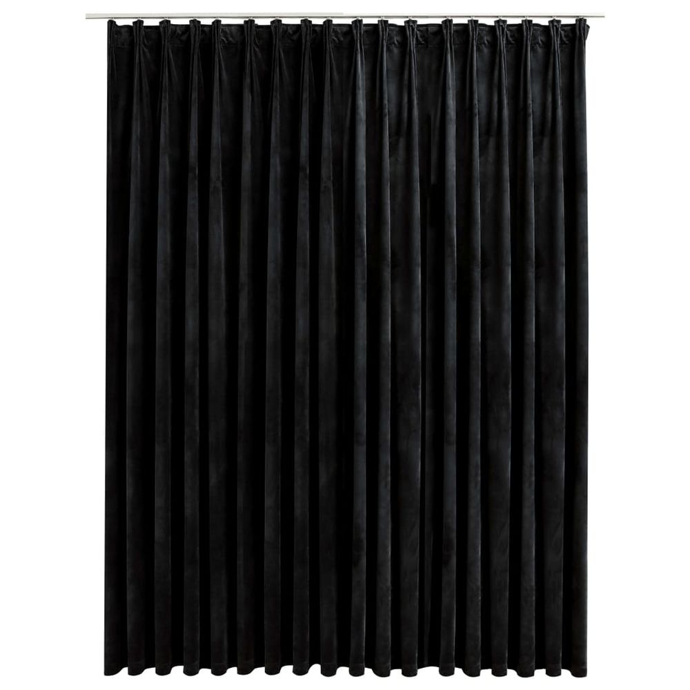 vidaXL Blackout Curtain with Hooks Velvet Black 290x245 cm vidaXL