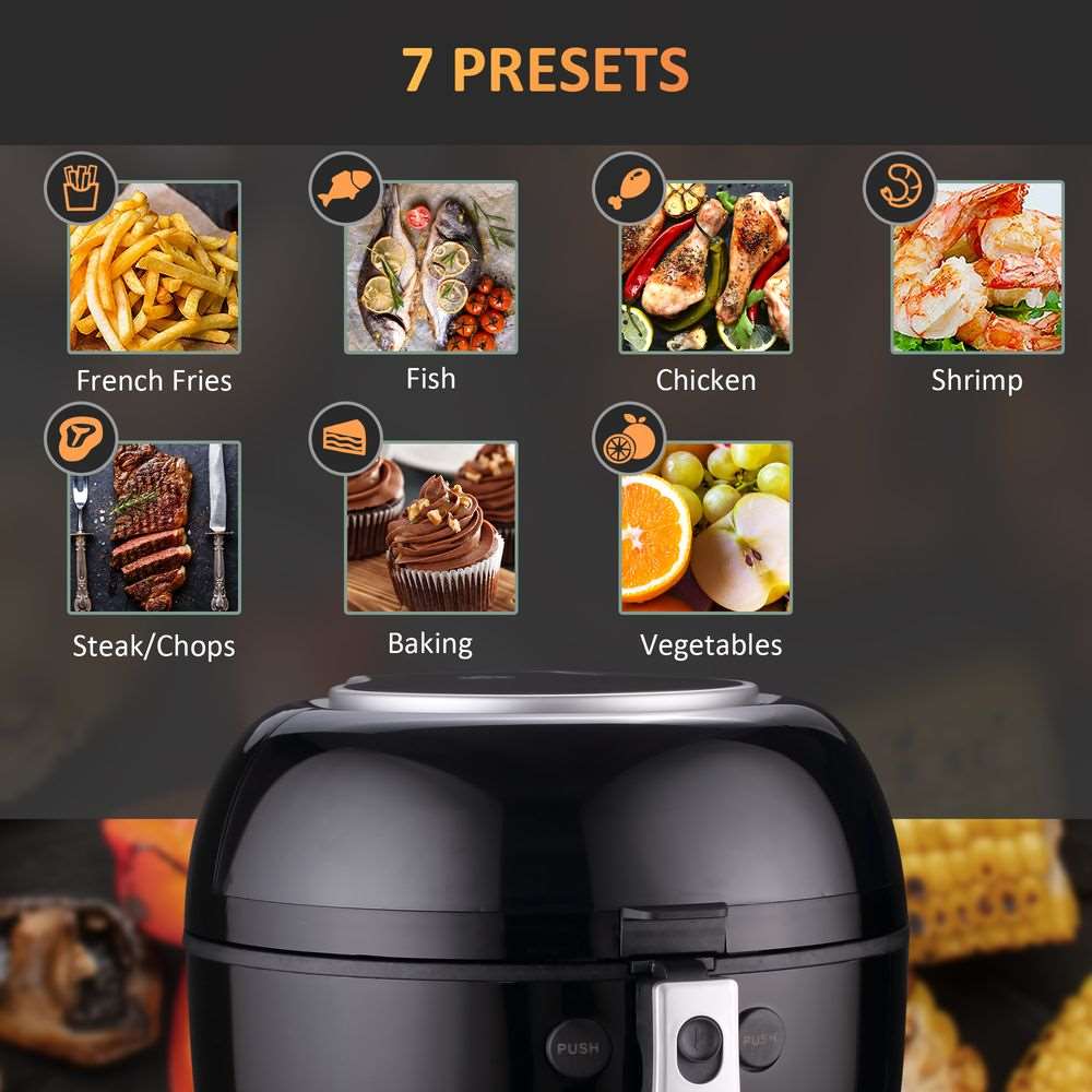 7L Digital Air Fryer w/ Dehydrate 7 Presets Rapid Air Circulation 1500W HOMCOM