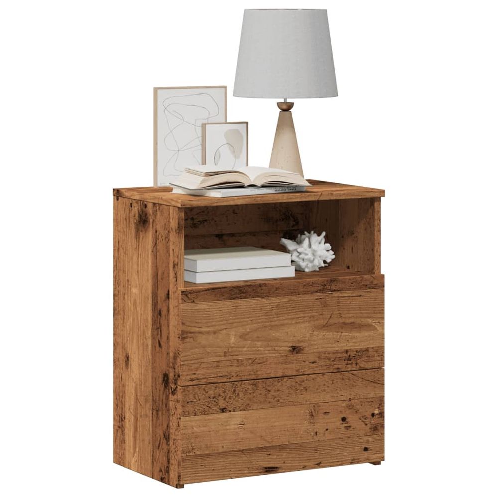 vidaXL Bed Cabinet Smoked Oak 50x32x60 cm vidaXL