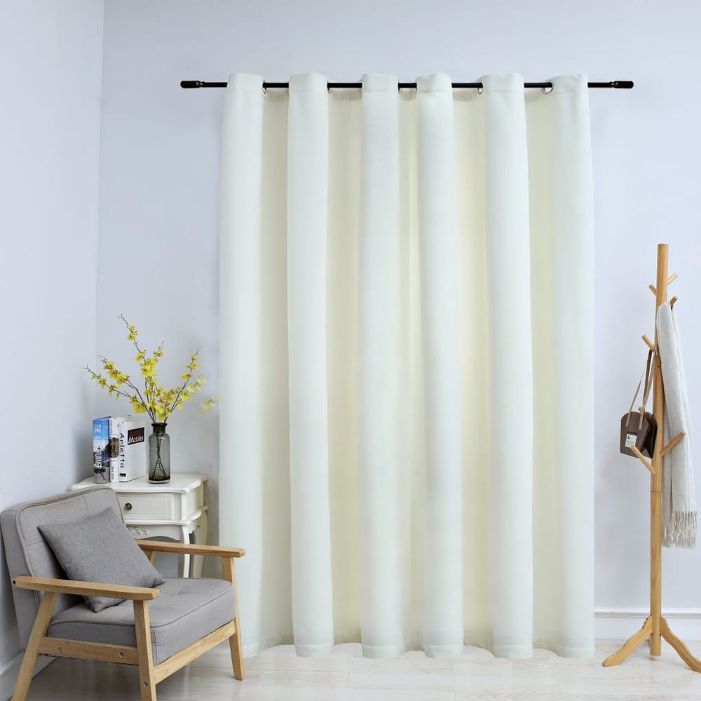 vidaXL Blackout Curtain with Metal Rings Velvet Black 290x245 cm vidaXL