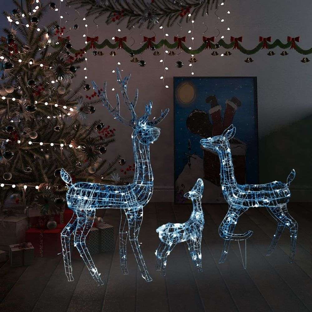 vidaXL Acrylic Reindeer Family Christmas Decoration 300 LED Warm White cold white vidaXL