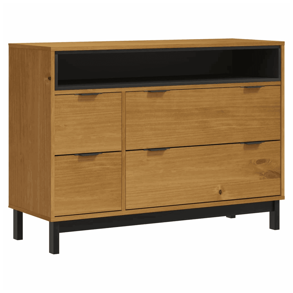 vidaXL Drawer Cabinet FLAM 110x40x80 cm Solid Wood Pine vidaXL