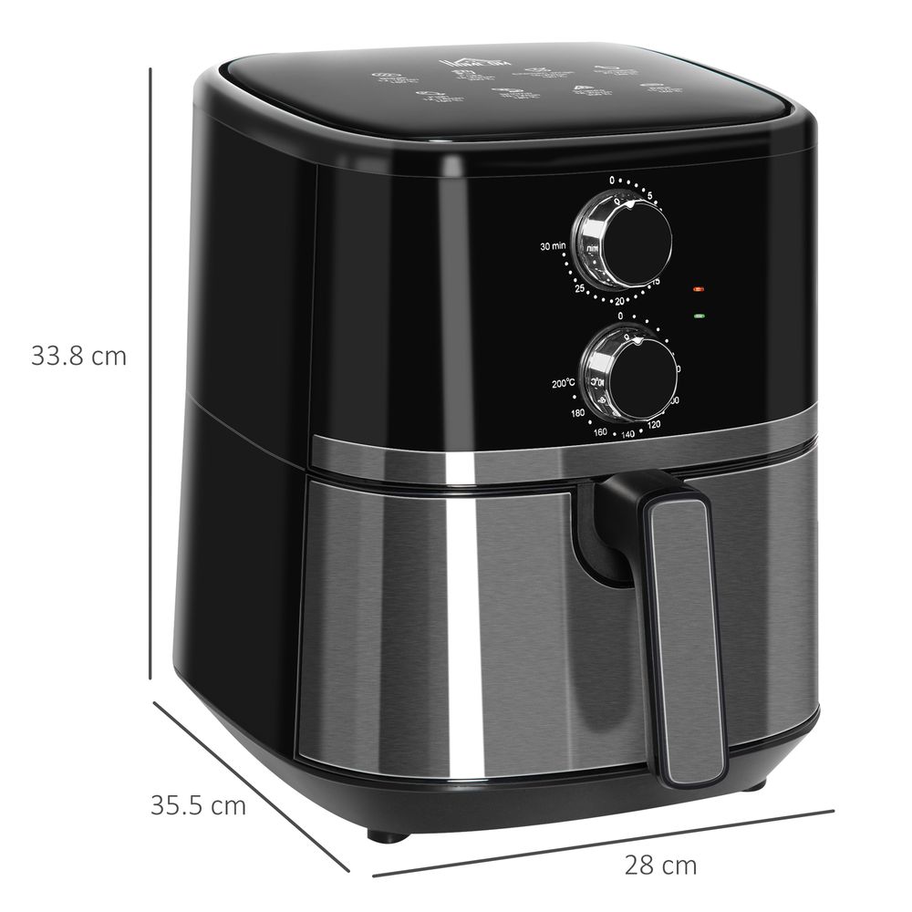 Air Fryer 1500W 4.5L Air Fryers Oven with Rapid Air Circulation Timer HOMCOM Unbranded