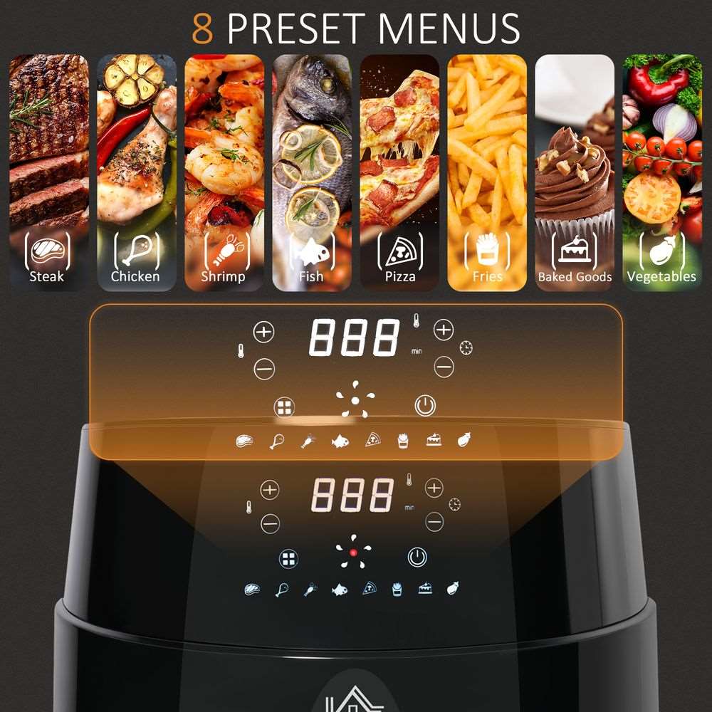 Air Fryer 1500W 4.5L with Digital Display Timer for Low Fat Cooking HOMCOM