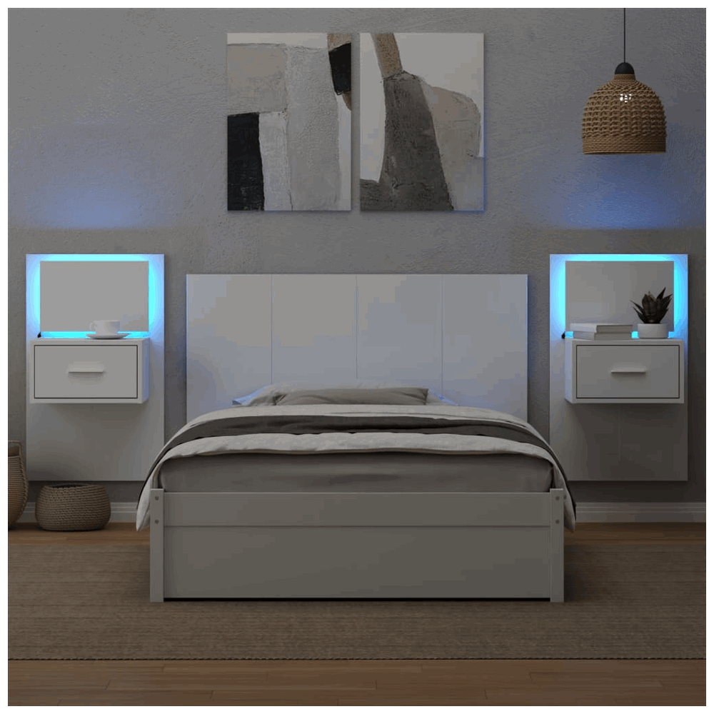 vidaXL Bed Headboard with Cabinets White 120 cm Engineered Wood vidaXL