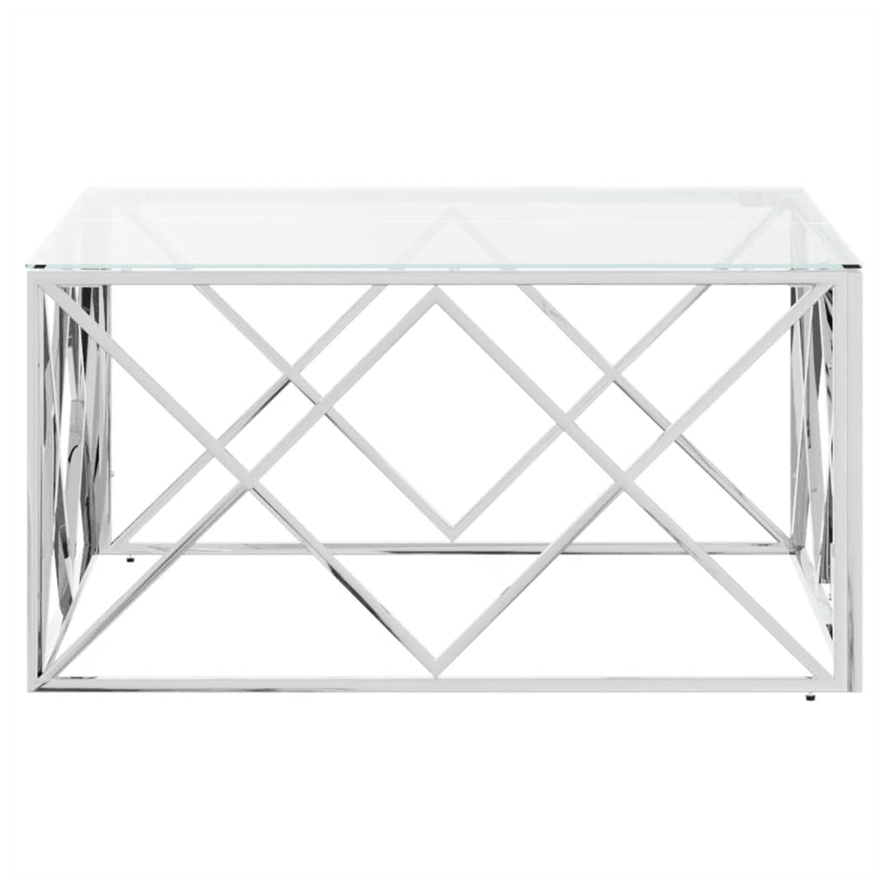 vidaXL Coffee Table 80x80x40 cm Stainless Steel and Glass vidaXL