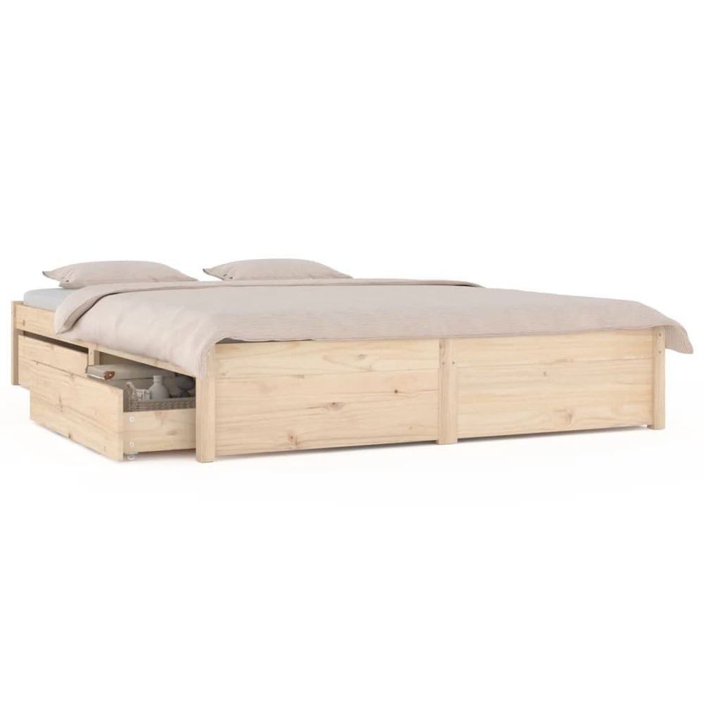 vidaXL Bed Frame with Drawers 120x190 cm Small Double vidaXL