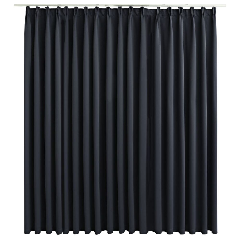 vidaXL Blackout Curtain with Hooks Black 290x245 cm vidaXL