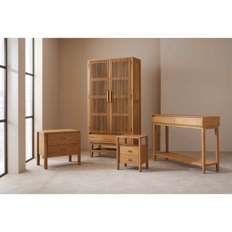 Fishe and Lilly Console Table in natural wood finish, perfect for modern living spaces
