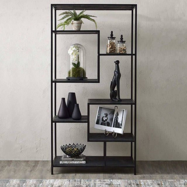 Shades 4 Seasons Multi Shelf Unit - Black Metal Open Display Shades 4 Seasons