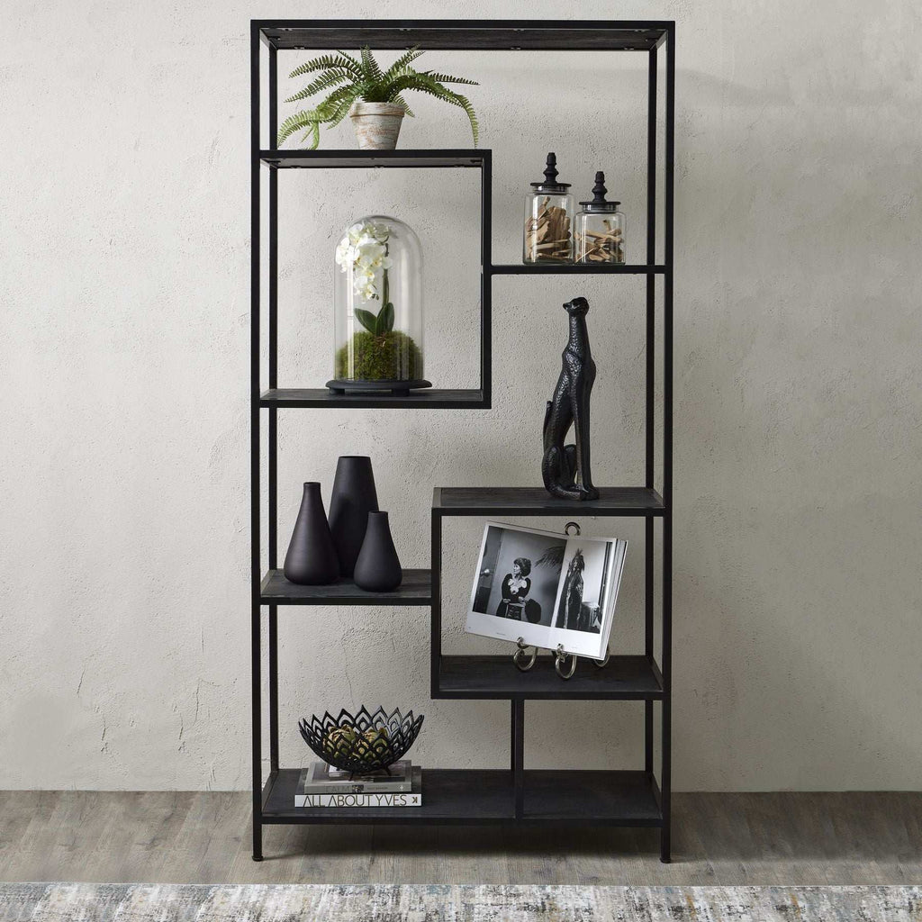 Shades 4 Seasons Multi Shelf Unit - Black Metal Open Display Shades 4 Seasons