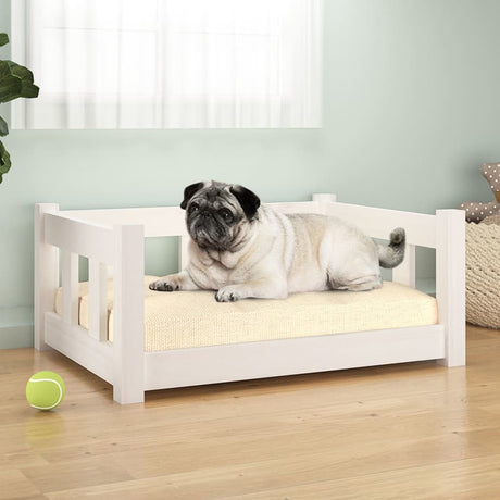 Dog Bed 65.5x50.5x28 cm Solid Wood Pine white VidaXL