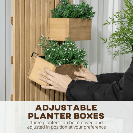 Outsunny Wooden Garden Planters with Trellis Wall-mounted Raised Garden Bed Outsunny