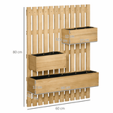 Outsunny Wooden Garden Planters with Trellis Wall-mounted Raised Garden Bed Outsunny