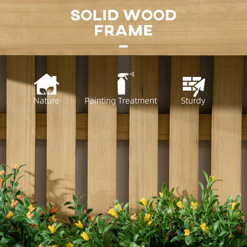 Outsunny Wooden Garden Planters with Trellis Wall-mounted Raised Garden Bed Outsunny