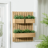Outsunny Wooden Garden Planters with Trellis Wall-mounted Raised Garden Bed Outsunny